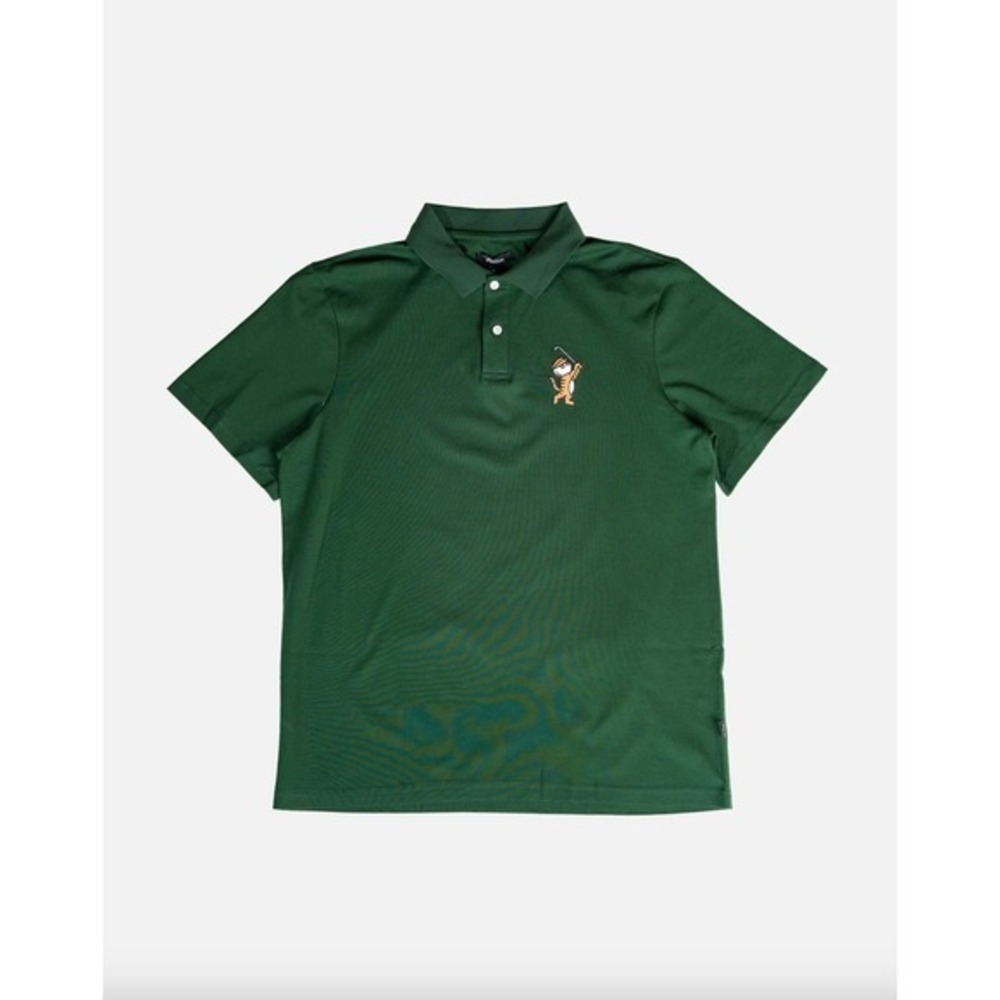 MALBON Golf Tiger Buckets Polo Shirt in Green